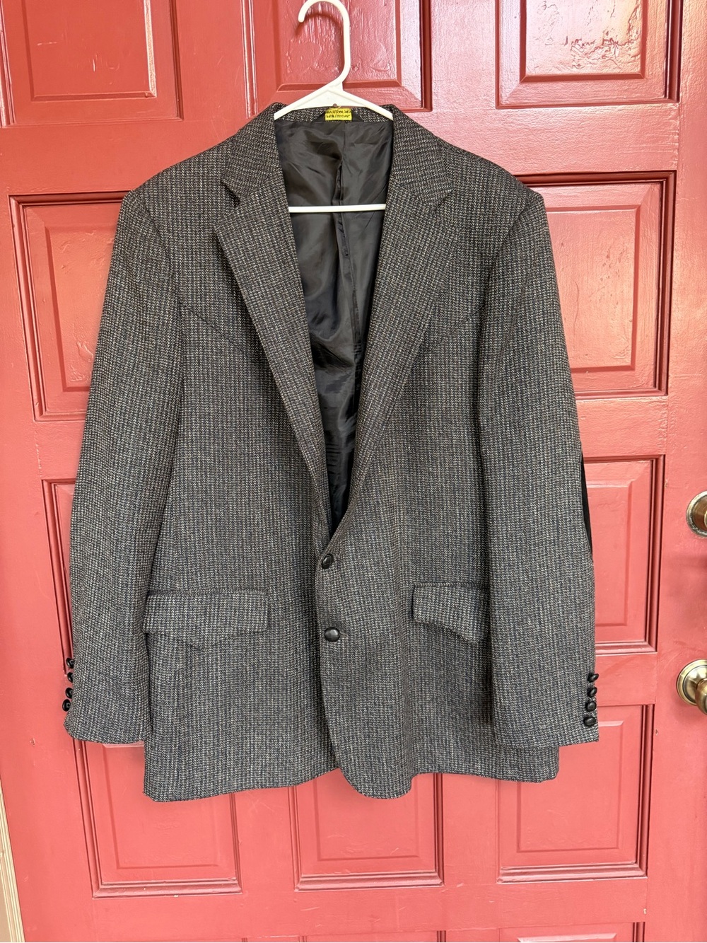 Men's Gray Herringbone Sport Coat Blazer - Classic Tailored Style